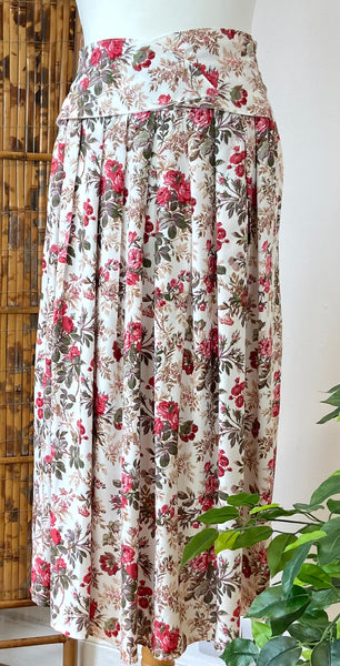 Vintage Floral Midi Skirt