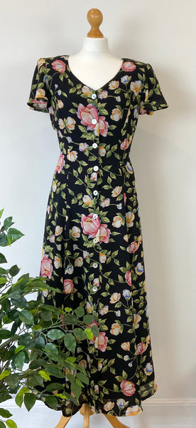 Vintage Floral Midi Dress