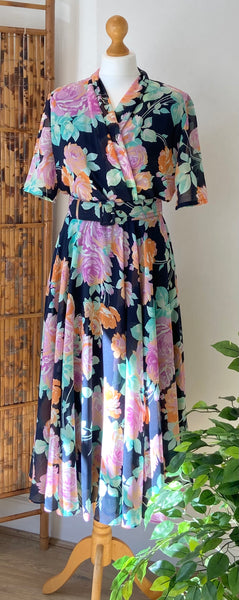 Vintage Floral Midi Dress